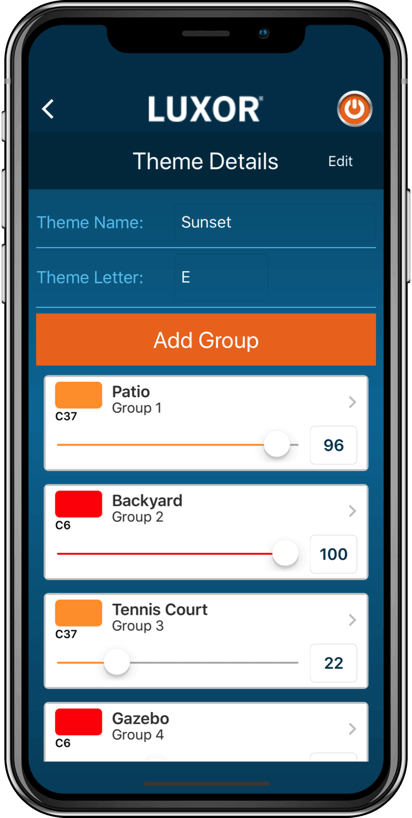 Luxor App Themes Screen